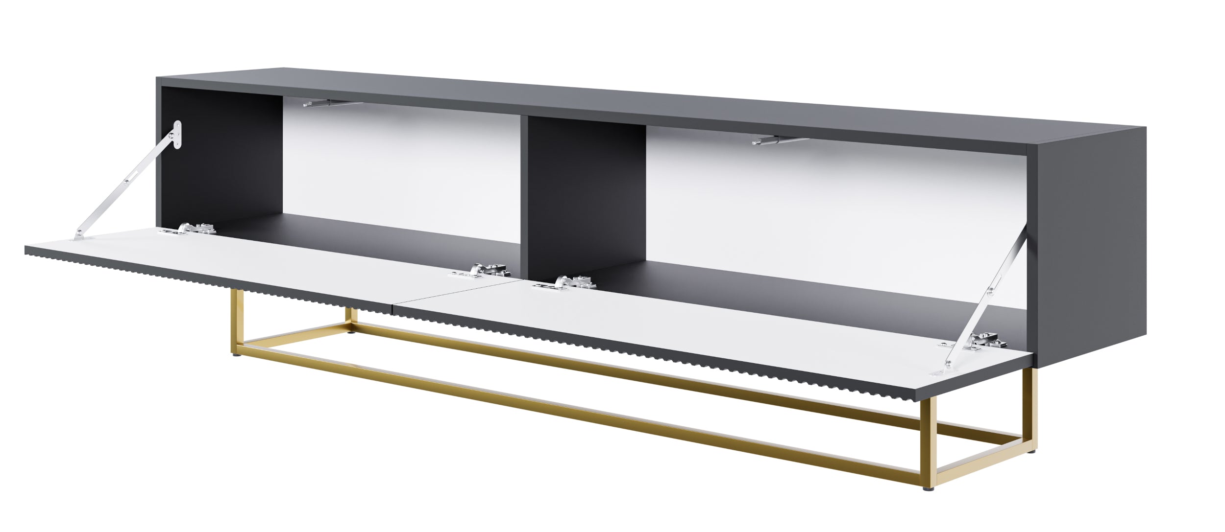 selsey-veldio-tv-schrank-175-cm-schwarz-mit-gefr-ster-front-und-goldenen-beinen image 6