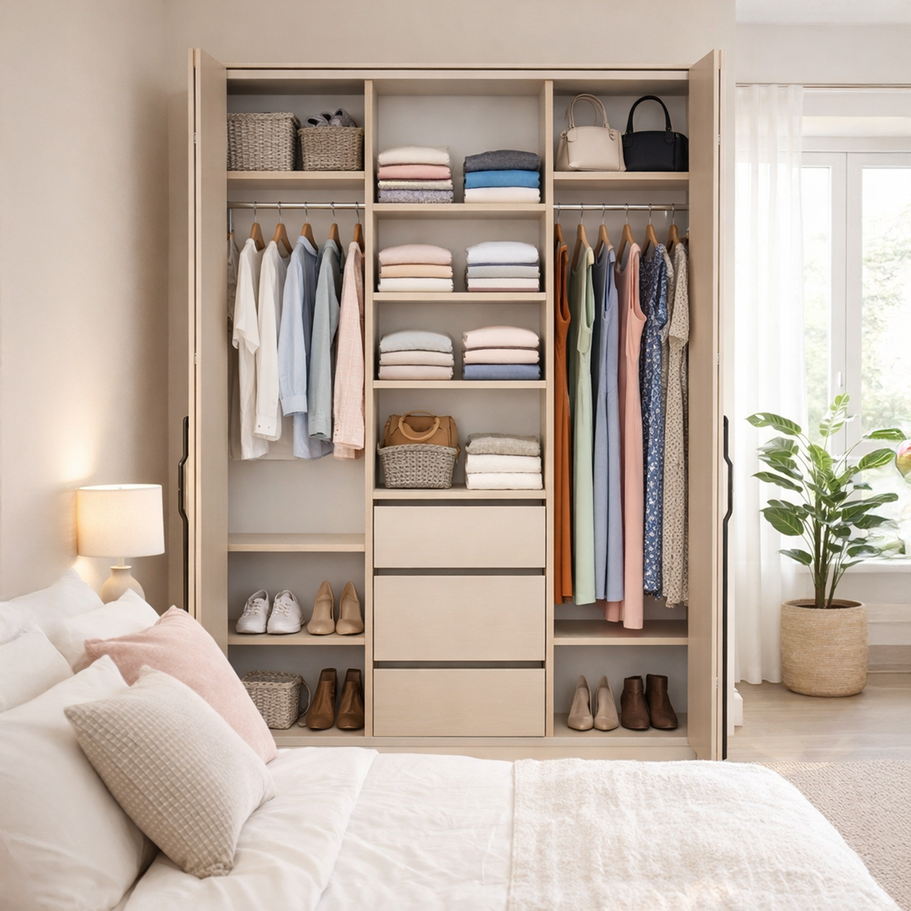 selsey-bari-kleiderschrank-200-cm-zweit-rig-mit-drei-schubladen-kaschmir image 4