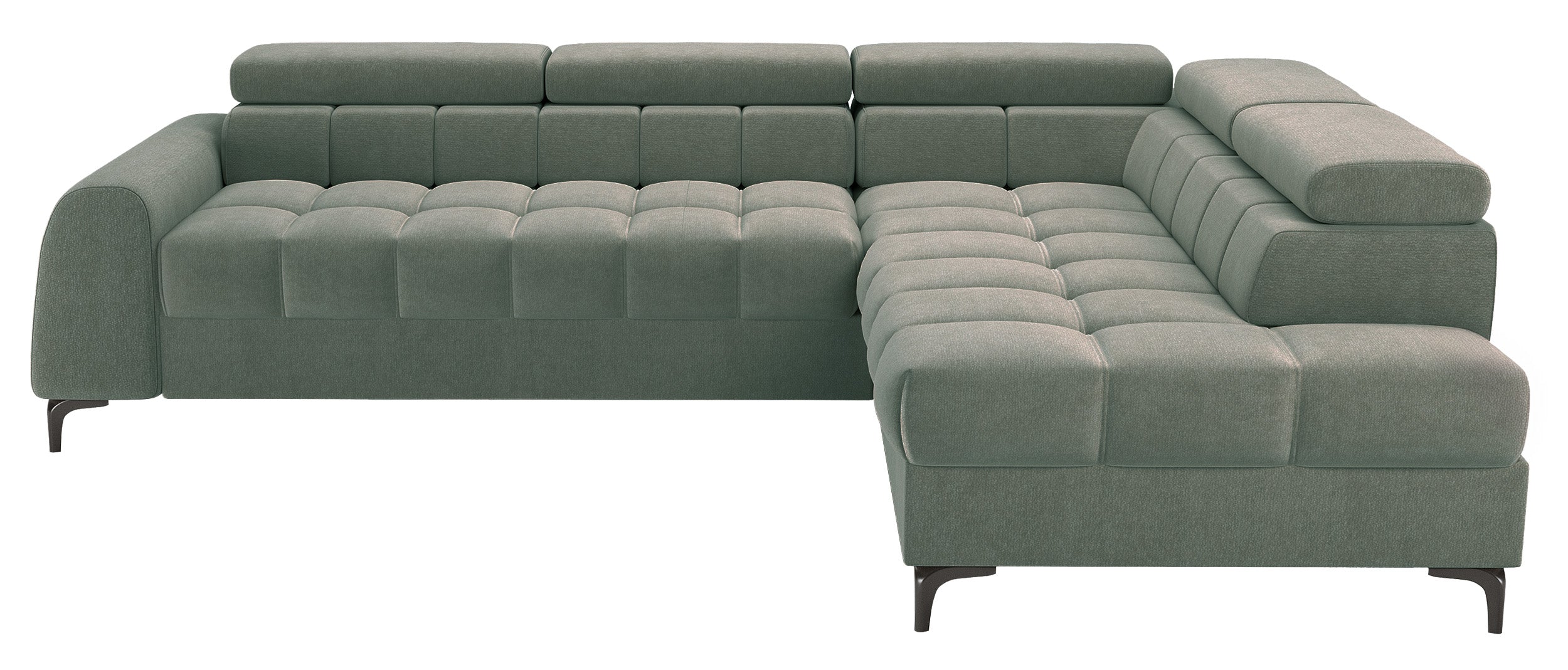 selsey-arellio-ecksofa-mit-schlaffunktion-l-form-rechts-salbeigr-ner-chenille-mi image 1
