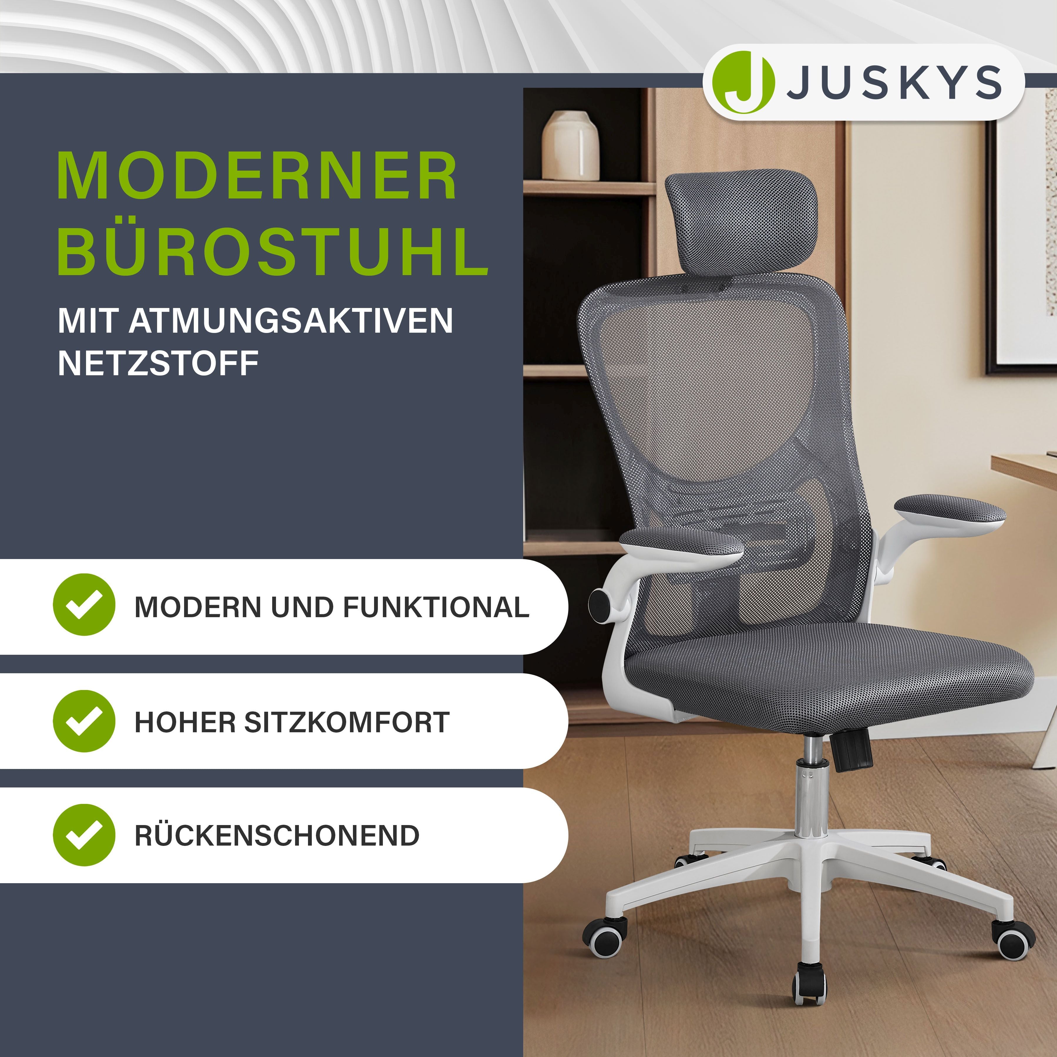 juskys-b-rostuhl-baltimore-grau-wei-ergonomischer-schreibtischstuhl image 7