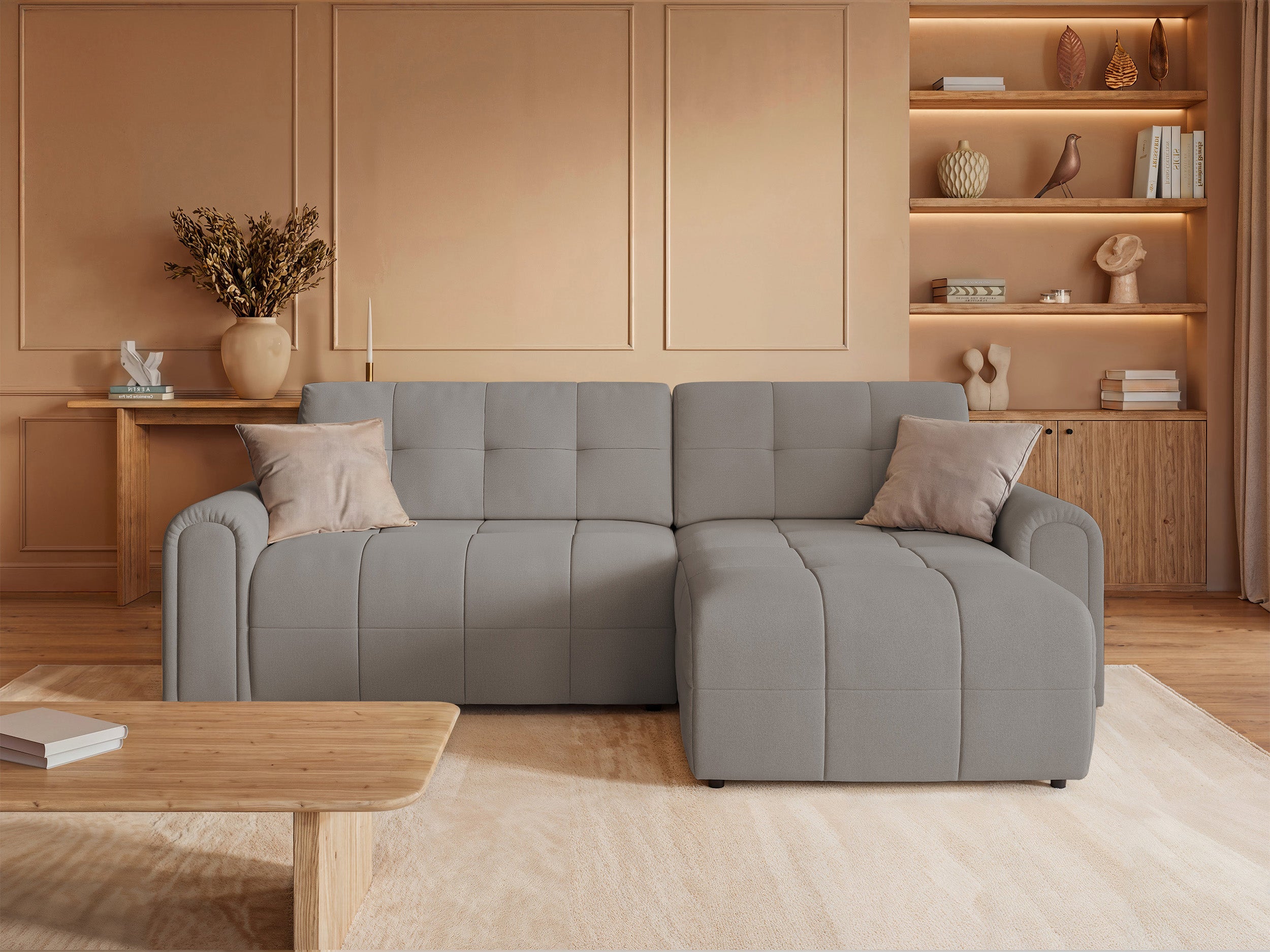 selsey-simolla-ecksofa-mit-schlaffunktion-l-form-rechts-mit-bettkasten-grau-beig image 2