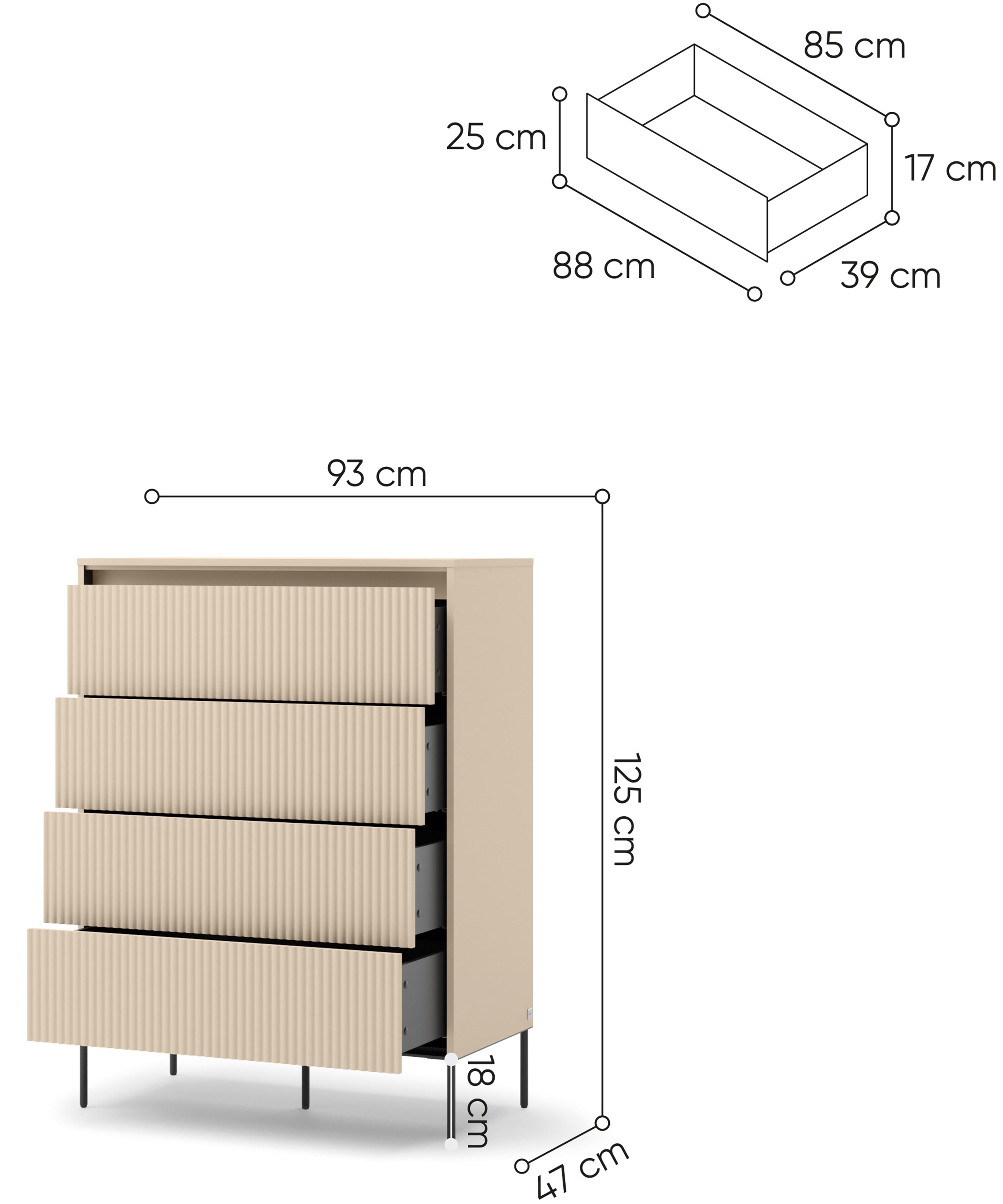 selsey-trend-hohe-kommode-93-cm-mit-4-schubladen-und-beleuchtung-sandbeige-schwa image 7