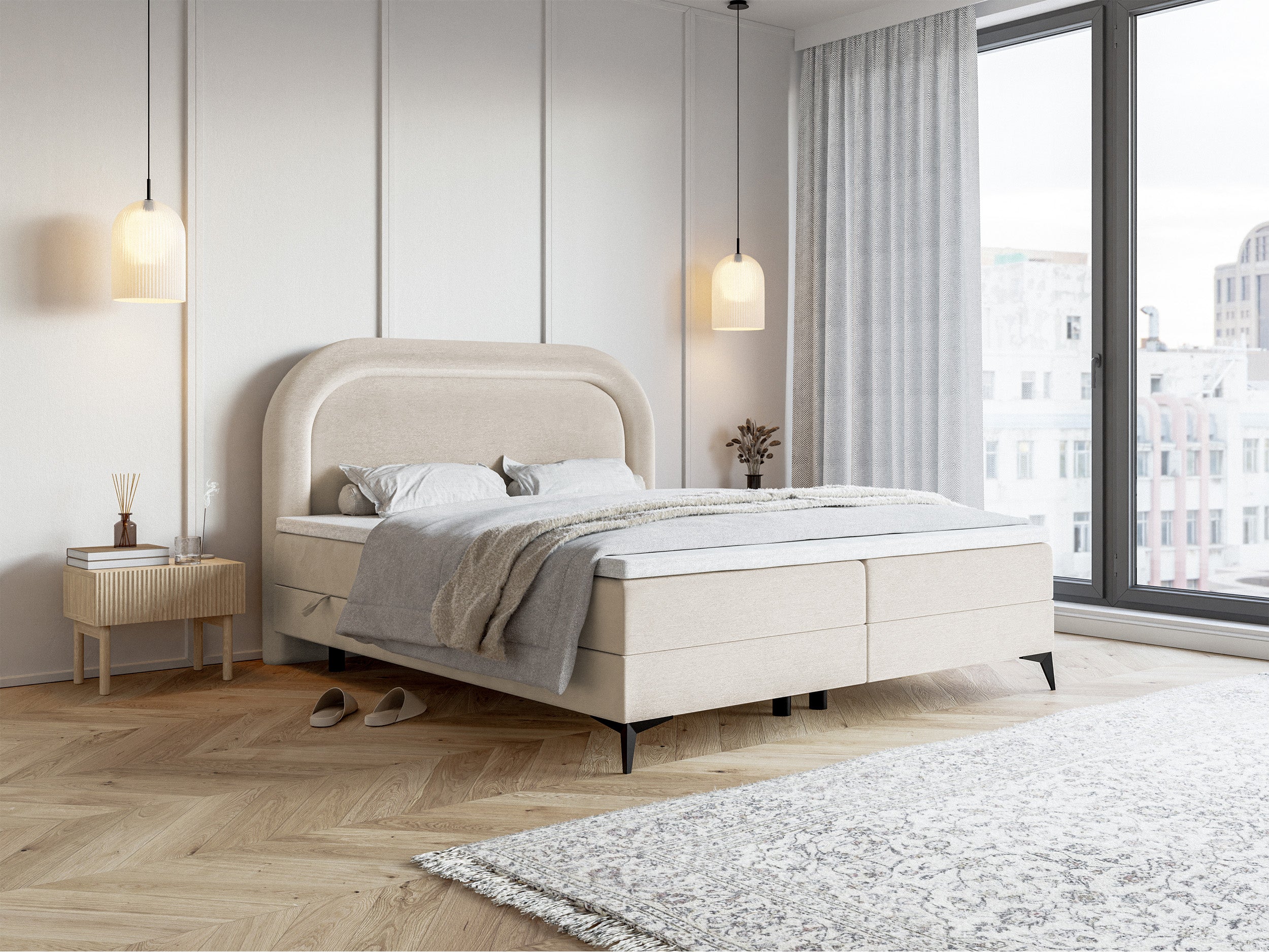 selsey-loreo-kontinentalbett-180x200-cm-mit-topper-und-stauraum-grau-beiges-velo image 2