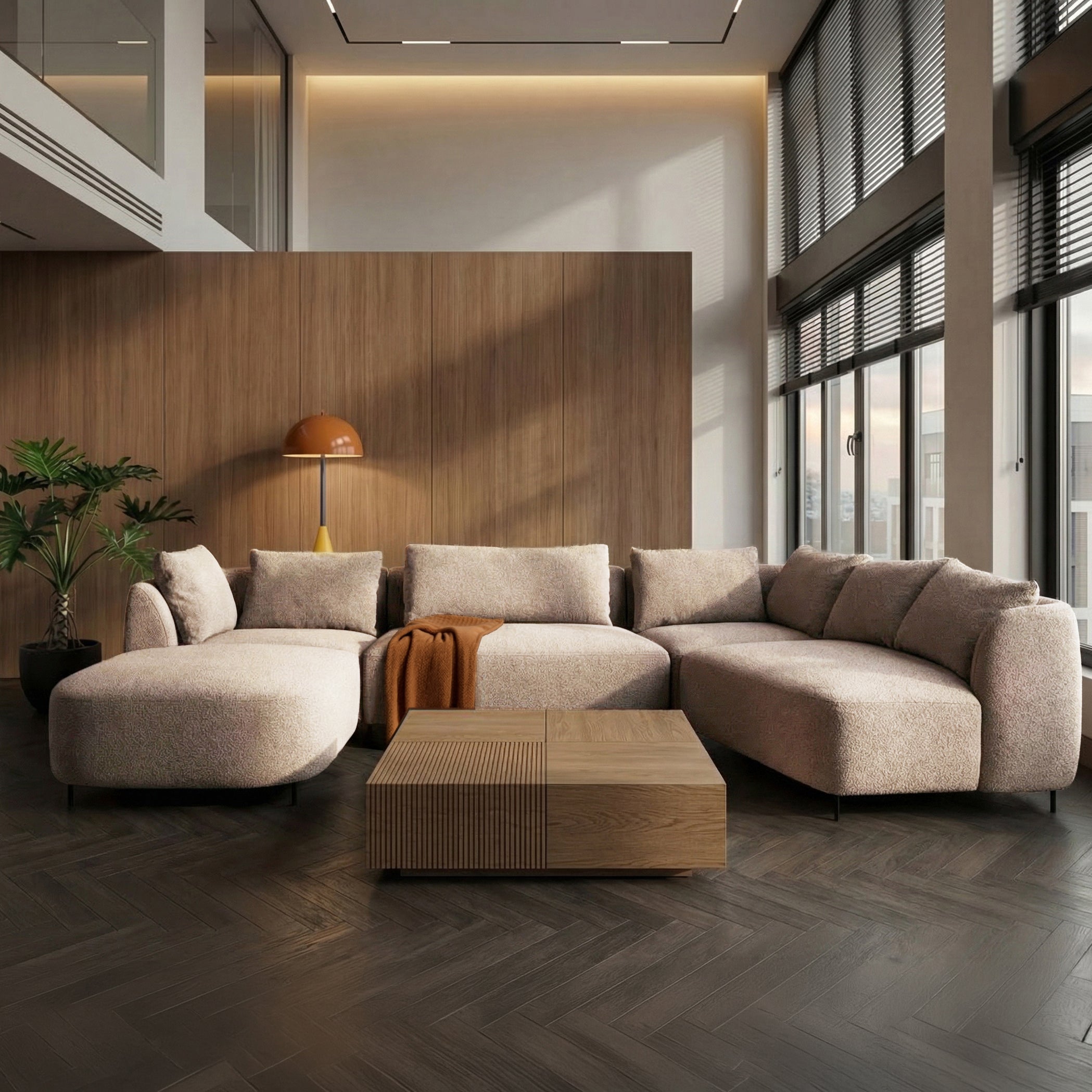 selsey-lanomi-u-f-rmiges-modulares-ecksofa-rechtsseitig-320-cm-beige-boucl image 2