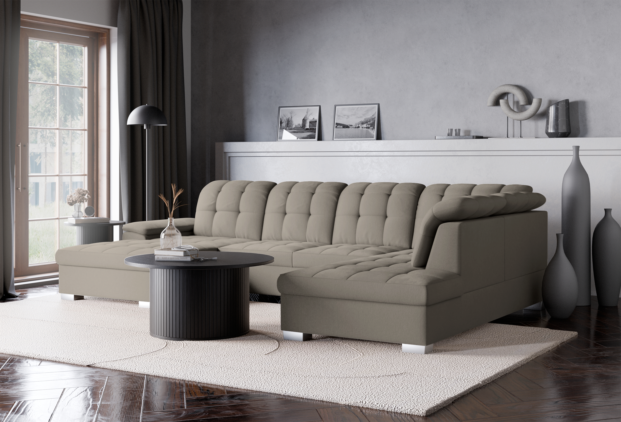selsey-jamaal-ecksofa-u-f-rmig-links-mit-schlaffunktion-und-stauraum-grau-beige image 3