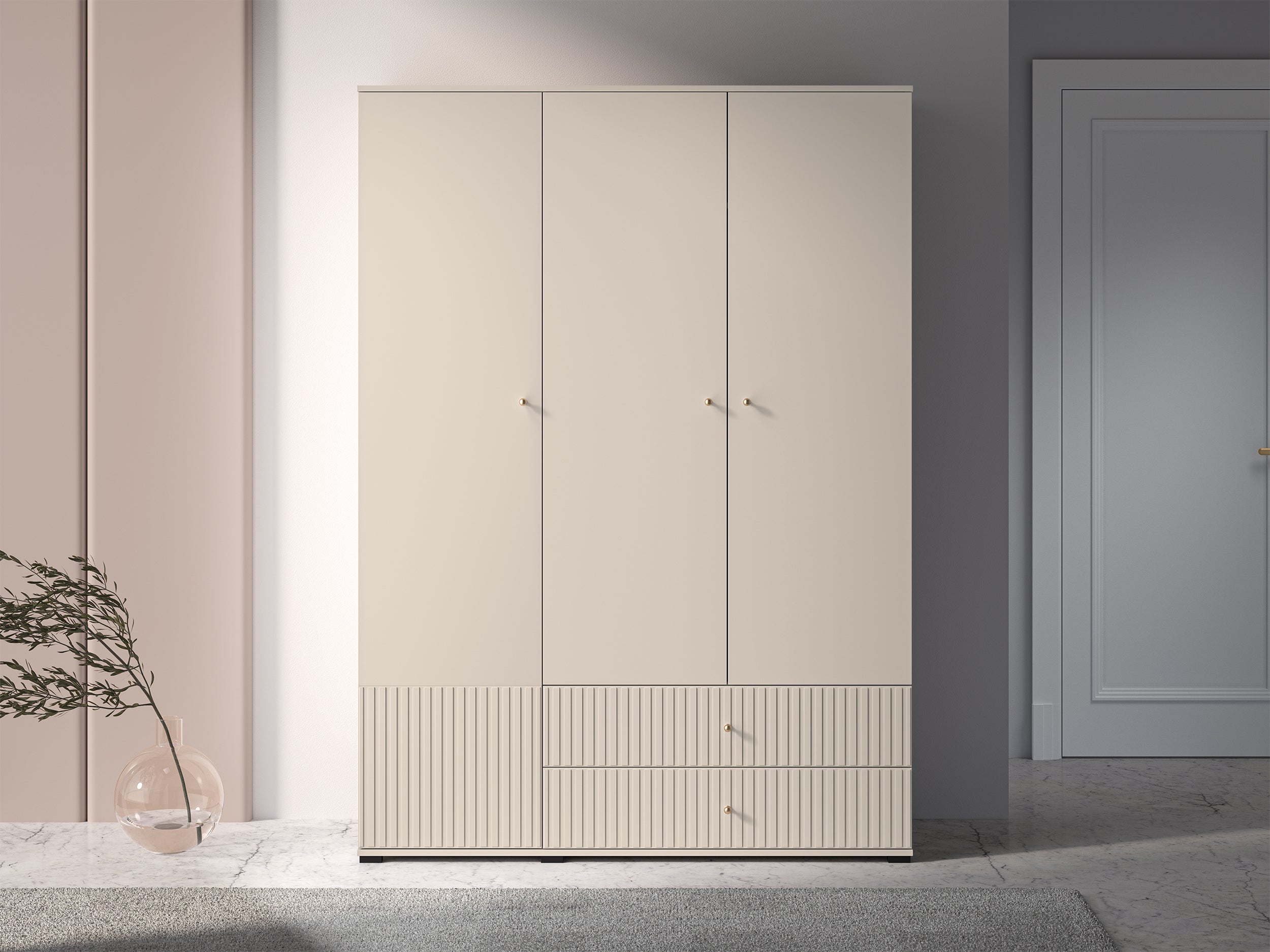 selsey-caletto-dreht-renschrank-150-cm-mit-2-schubladen-lamellen-beige image 2