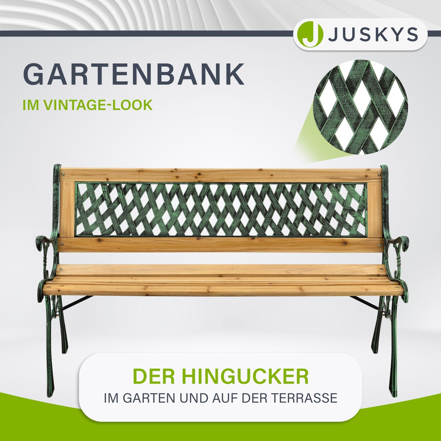 juskys-gartenbank-pisa-vintage-holzbank-mit-gusseisen-f-r-2-personen image 2