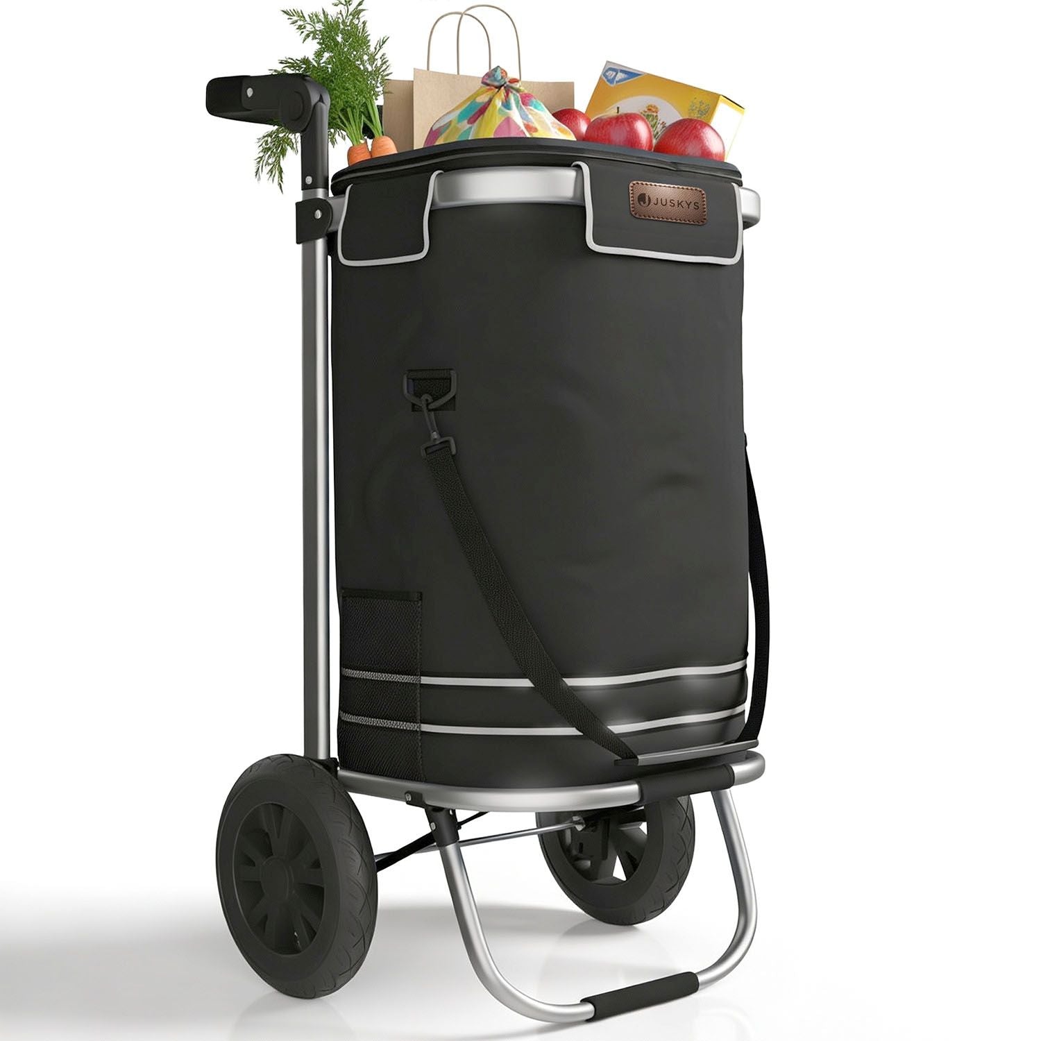 juskys-3in1-einkaufstrolley-56-l-schwarz-trolley-umh-ngetasche-sackkarre image 1