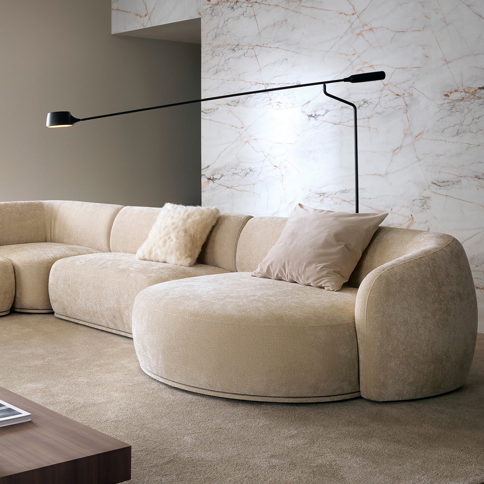 selsey-bommo-modulare-eckcouch-l-f-rmig-mit-pouf-rechtsseitig-beige-chenille image 5