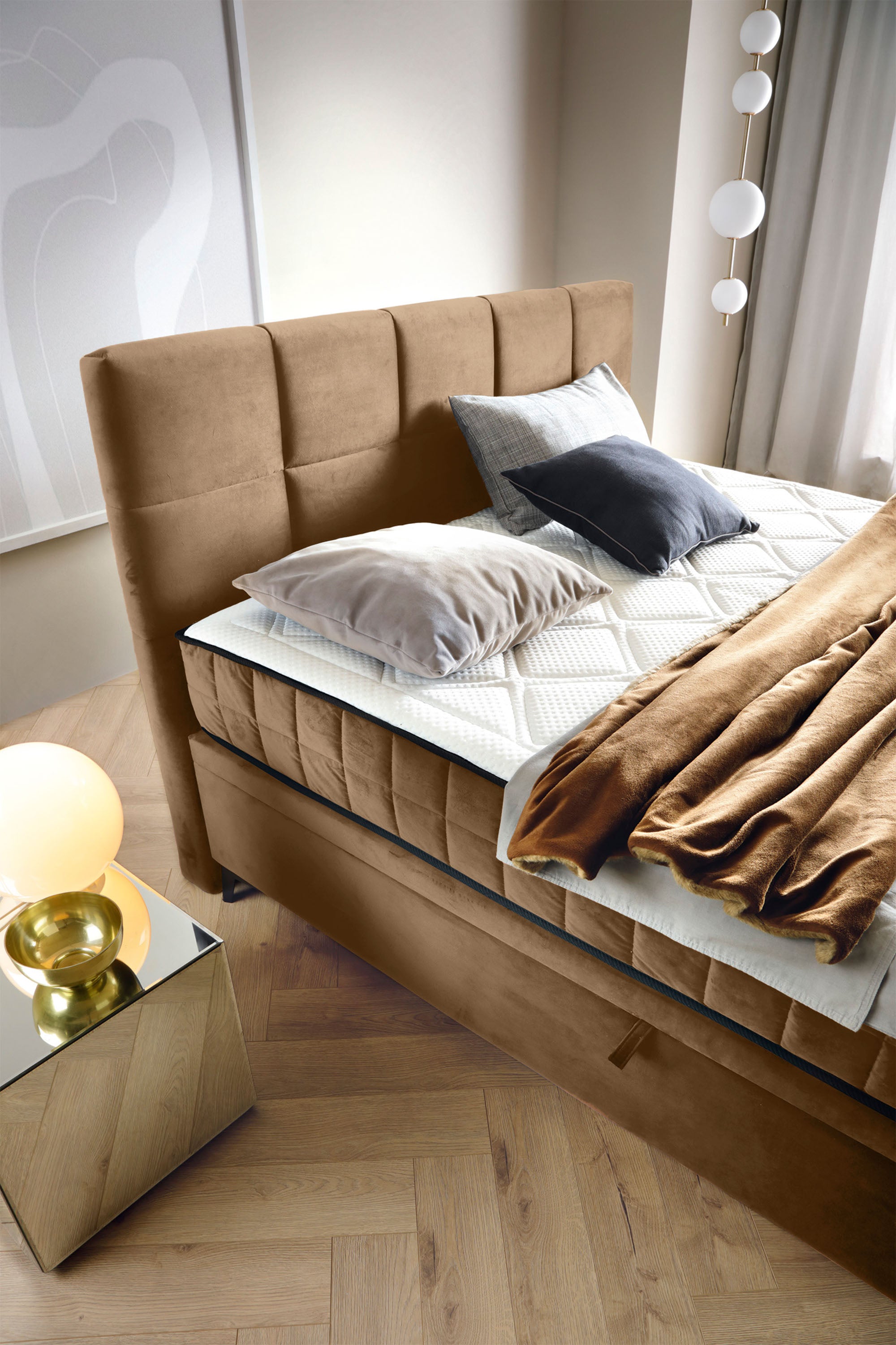 selsey-beriano-kontinentales-bett-160x200-cm-mit-stauraum-und-matratze-beiger-sa image 3