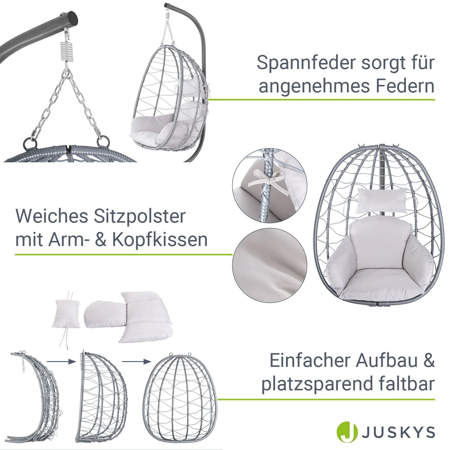 juskys-aria-korbh-ngesessel-inklusive-gestell-dunkelgrau image 5