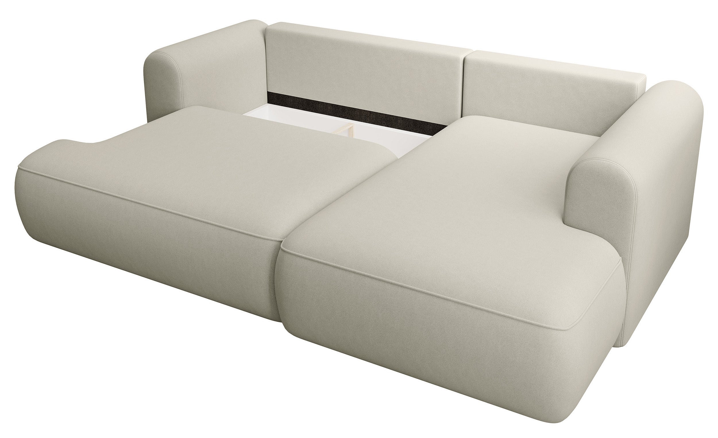 selsey-ovo-mini-ecksofa-mit-schlaffunktion-l-rechts-mit-stauraum-hellbeiger-samt image 3