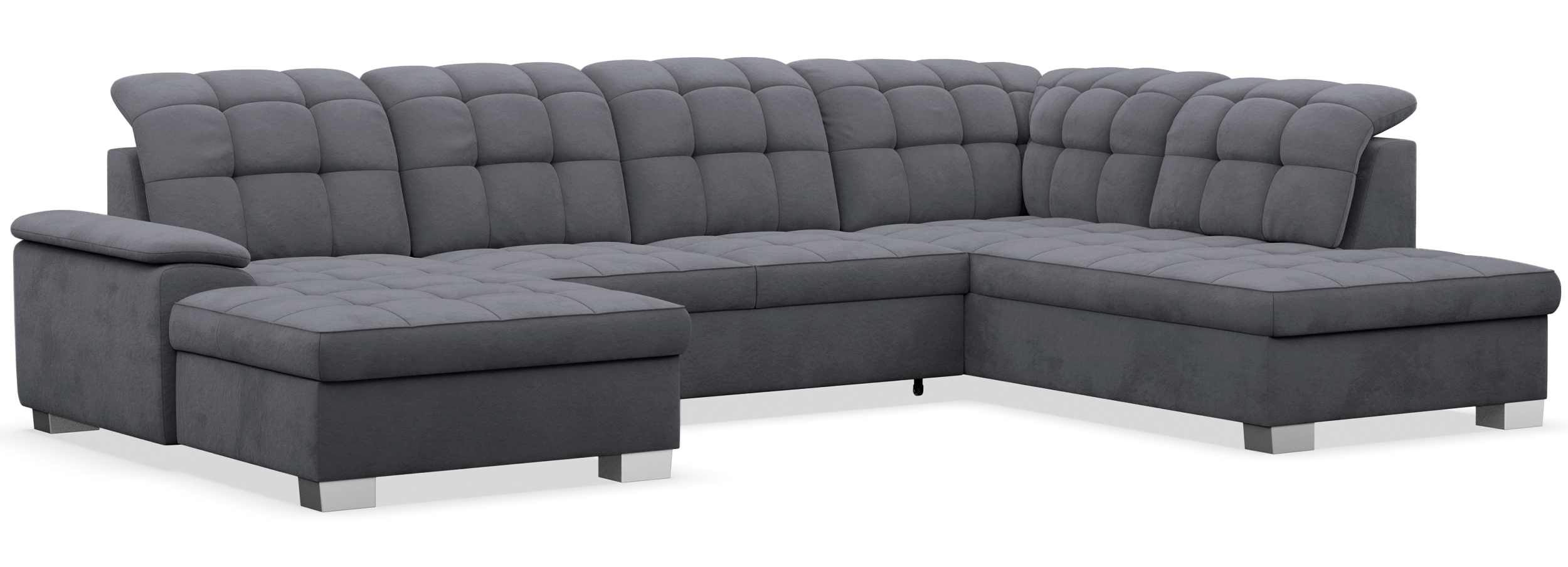 selsey-jamaal-ecksofa-u-form-links-mit-schlaffunktion-dunkelgrauer-samt image 4