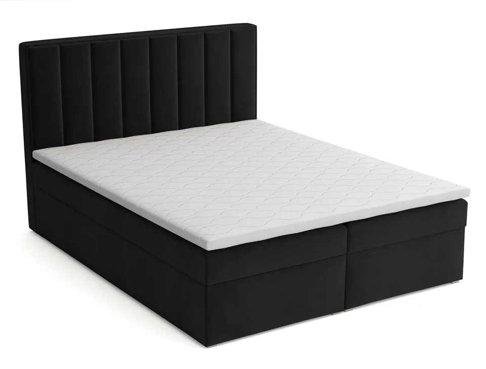 selsey-rinus-kontinentales-bett-180x200-cm-mit-stauraum-und-topper-schwarzer-sam image 1