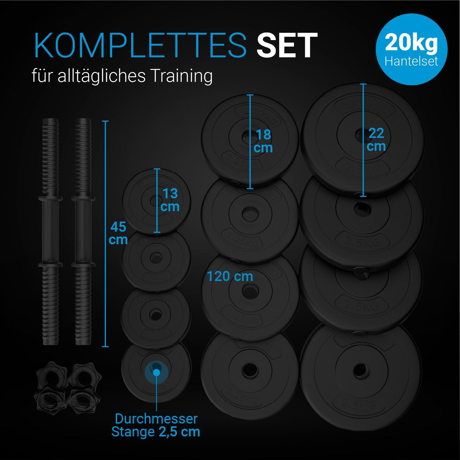 artsport-kurzhantelset-20-kg-2-hantelstangen-mit-12-gewichtsscheiben image 6