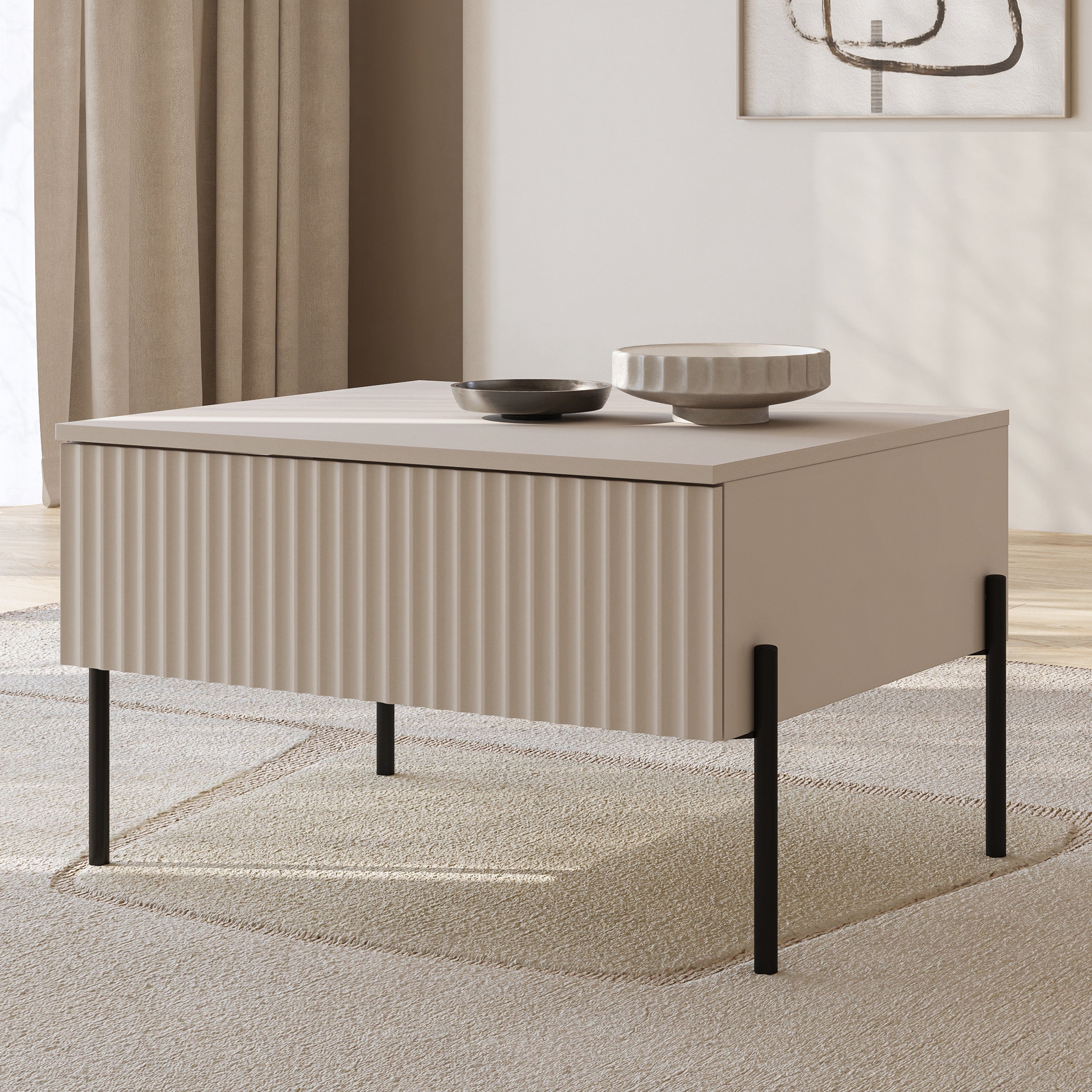selsey-ore-couchtisch-mit-schublade-70x60-cm-kaschmir-mit-gerillter-front image 2