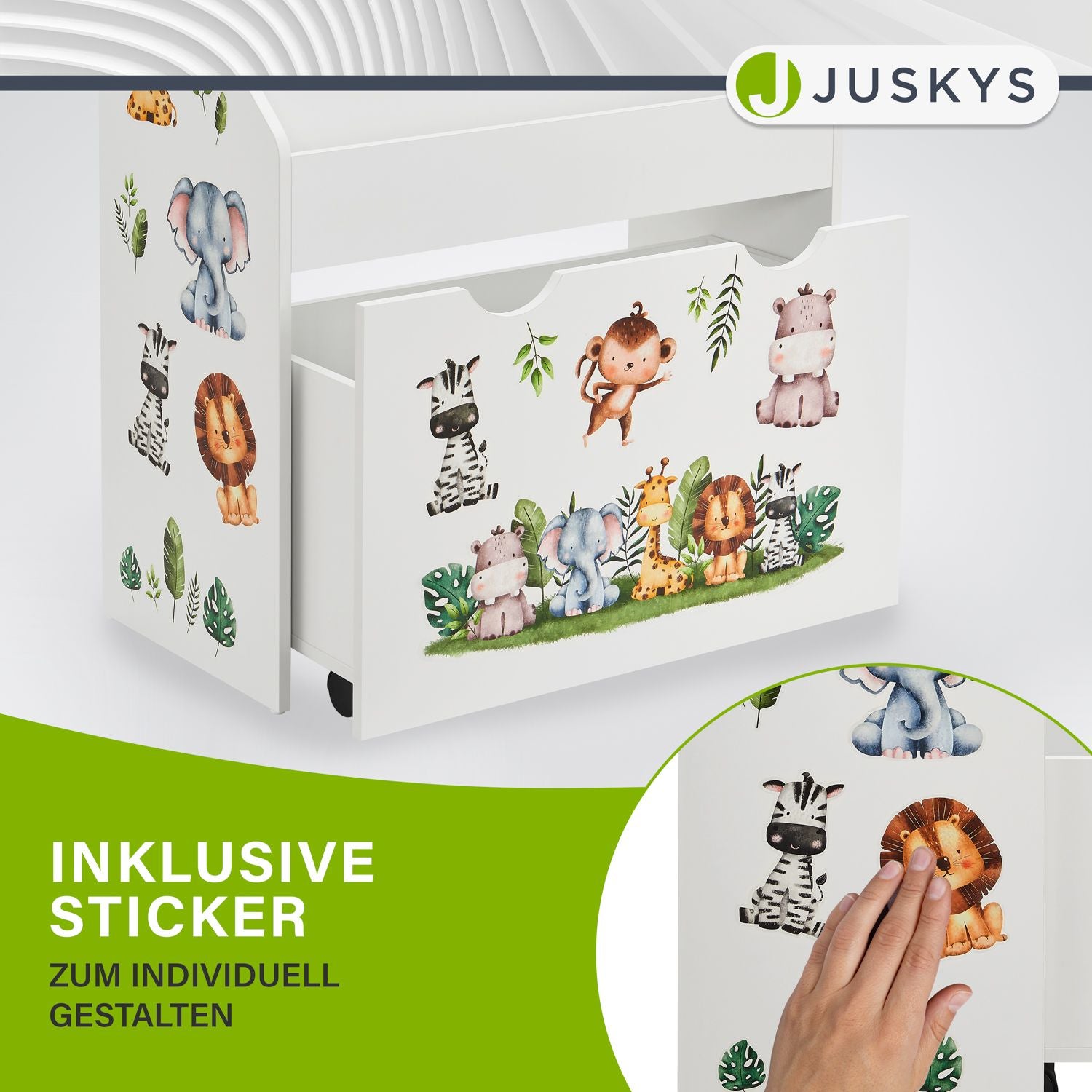 juskys-kinder-b-cherregal-mit-3-f-chern-und-herausziehbarer-spielzeugkiste image 5