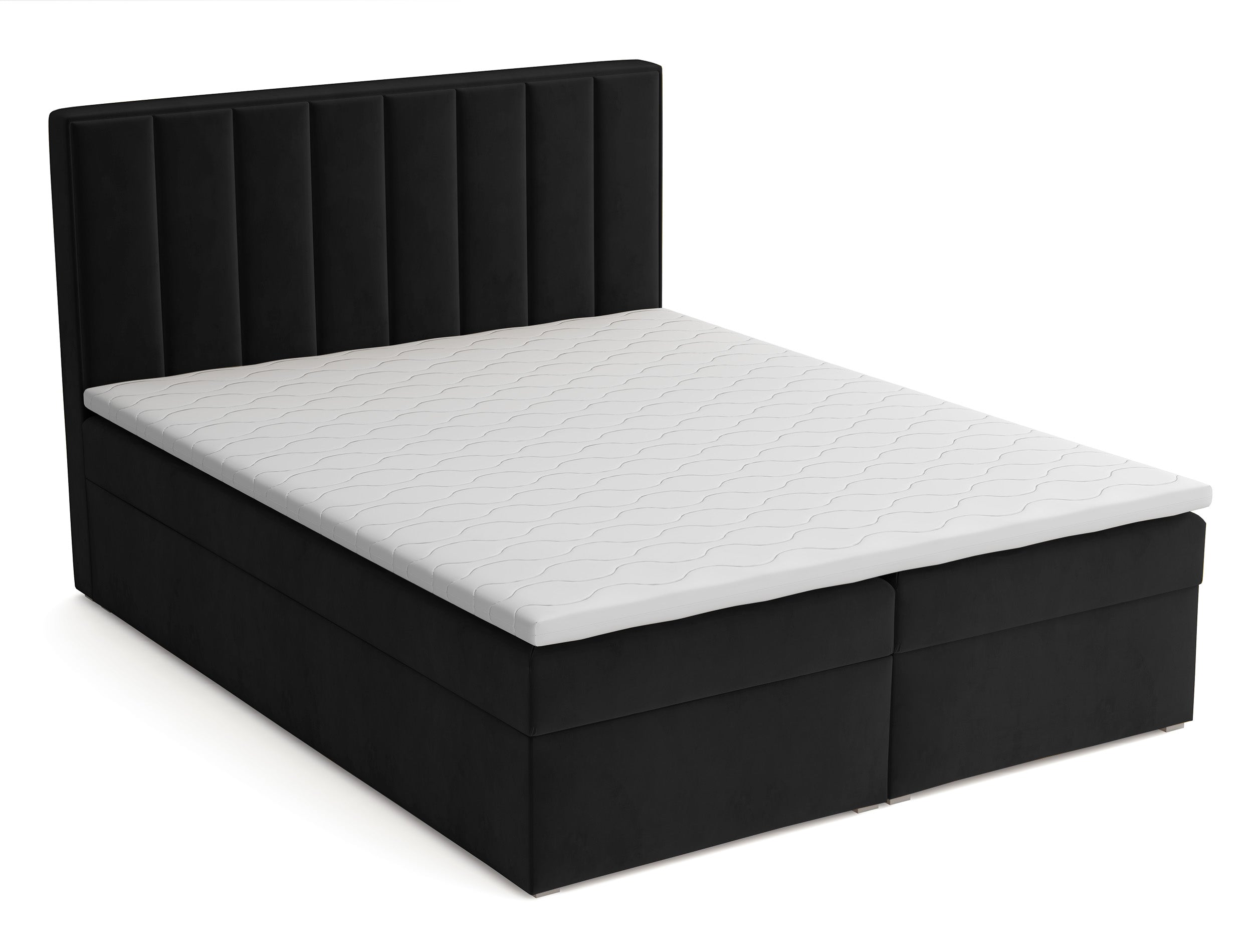 selsey-rinus-kontinentales-bett-180x200-cm-mit-stauraum-und-topper-schwarzer-sam image 1