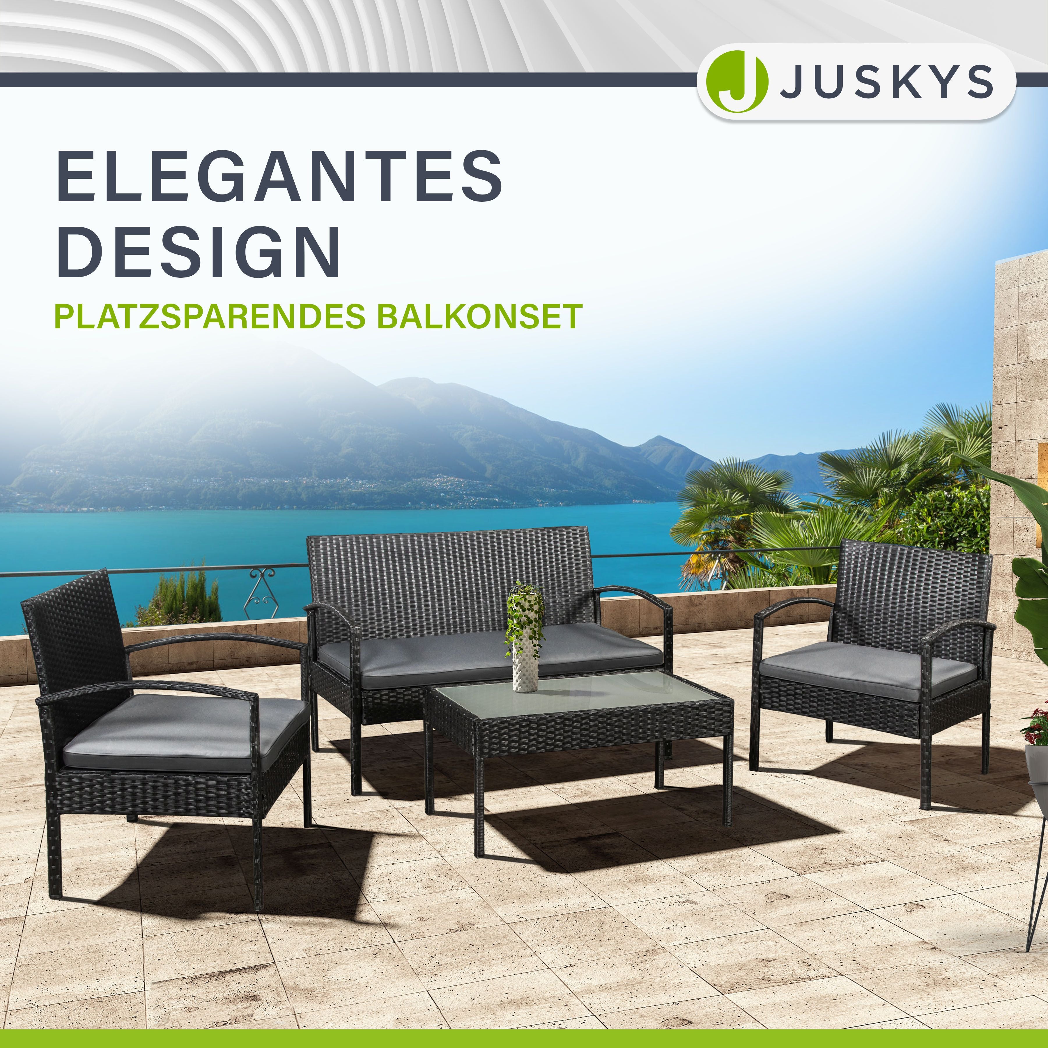 juskys-polyrattan-sitzgruppe-trinidad-4-teilig-f-r-4-personen-schwarz-grau image 4