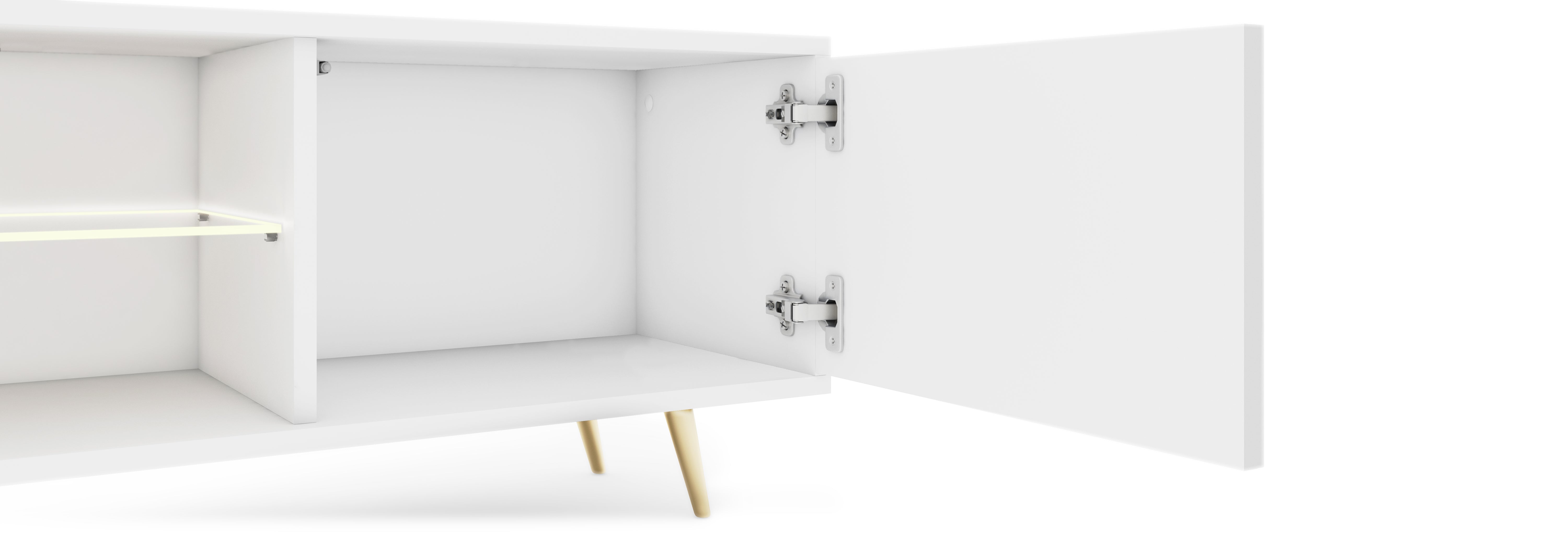 selsey-bello-tv-schrank-175-cm-wei-mit-lamellenfront-led-und-goldenen-beinen image 7