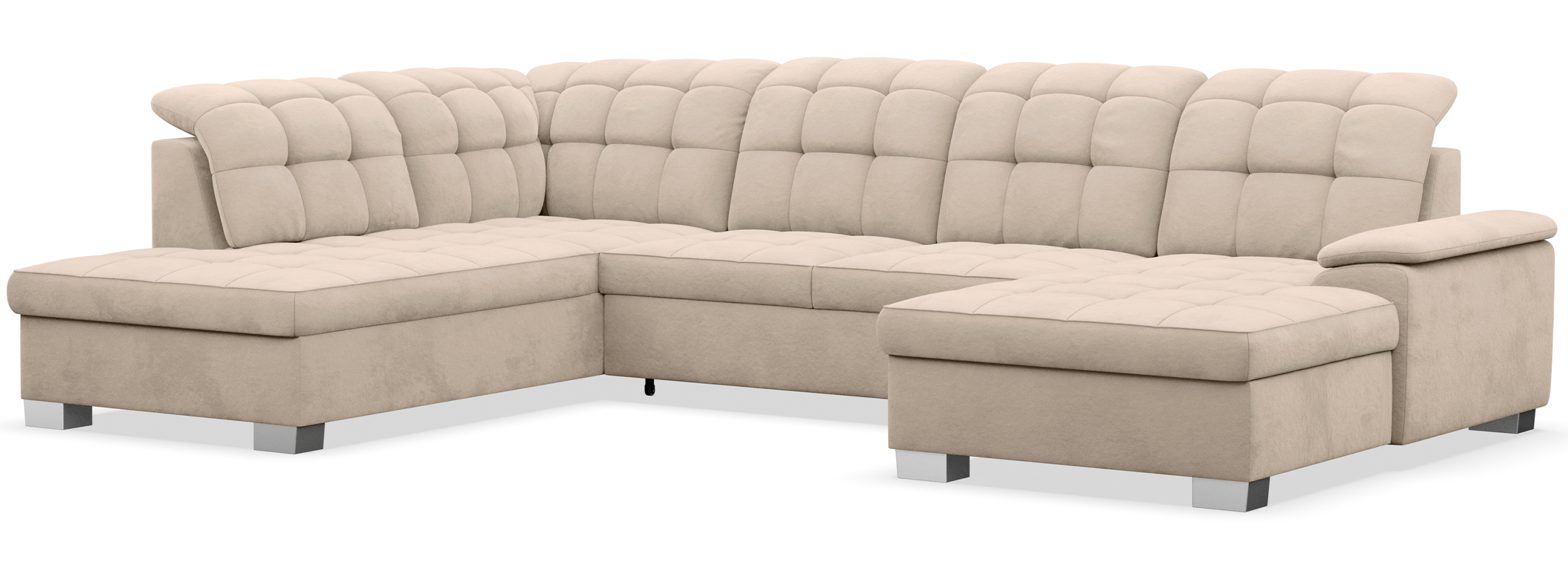 selsey-jamaal-ecksofa-mit-schlaffunktion-u-f-rmig-rechts-mit-stauraum-beige-hydr image 4