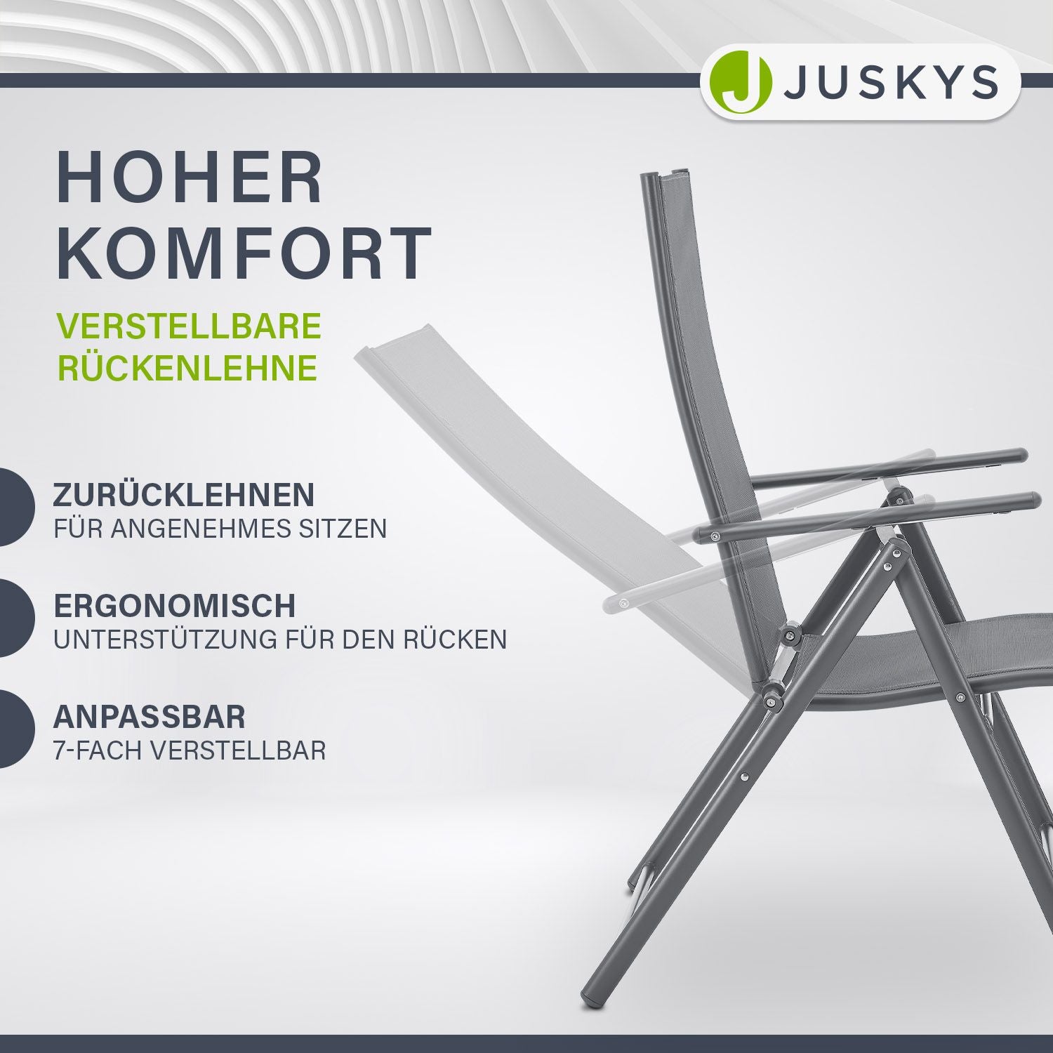 juskys-calena-gartenstuhl-klappbar-anthrazit-7-fach-verstellbar image 4